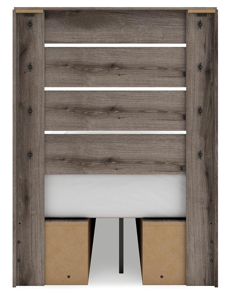 Graystorm Twin Panel Bed with Storage