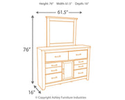 Juararo Queen Panel Headboard, Dresser and Mirror