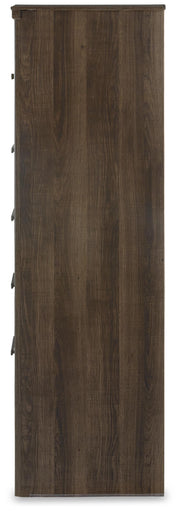 Juararo California King Panel Bed, Dresser, Mirror, Chest and Nightstand