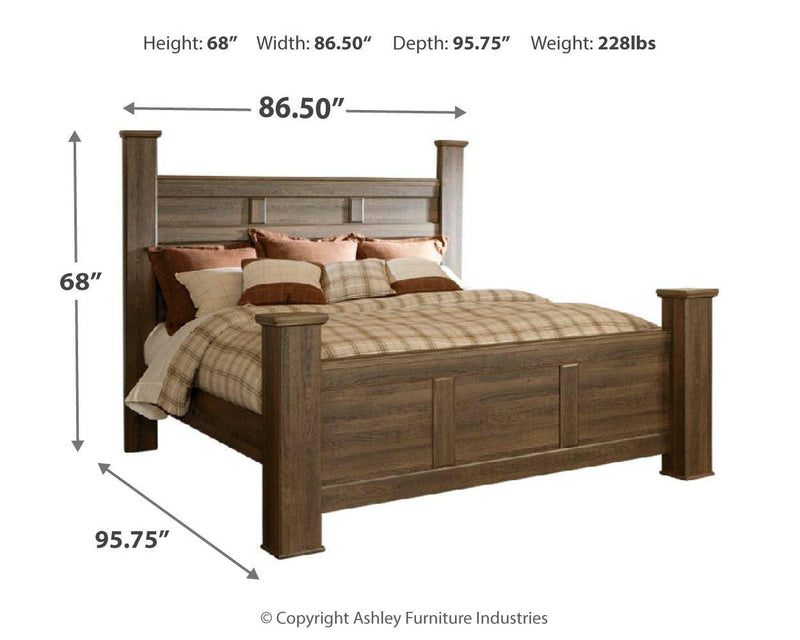 Juararo King Poster Bed, Dresser and 2 Nightstands