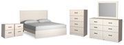 Stelsie King Panel Bed, Dresser, Mirror, Chest and 2 Nightstands