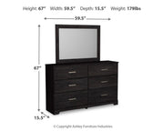Belachime King Panel Bed, Dresser Mirror and 2 Nightstands
