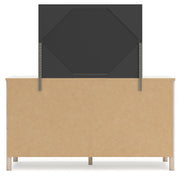Cadmori Queen Upholstered Panel Bed, Dresser and Mirror