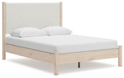 Cadmori Queen Upholstered Panel Bed, Dresser and Mirror