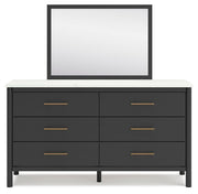 Cadmori Queen Upholstered Panel Bed, Dresser and Mirror