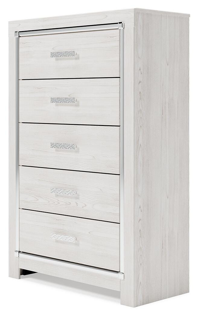 Altyra Queen Bookcase Storage Bed, Chest and 2 Nightstands