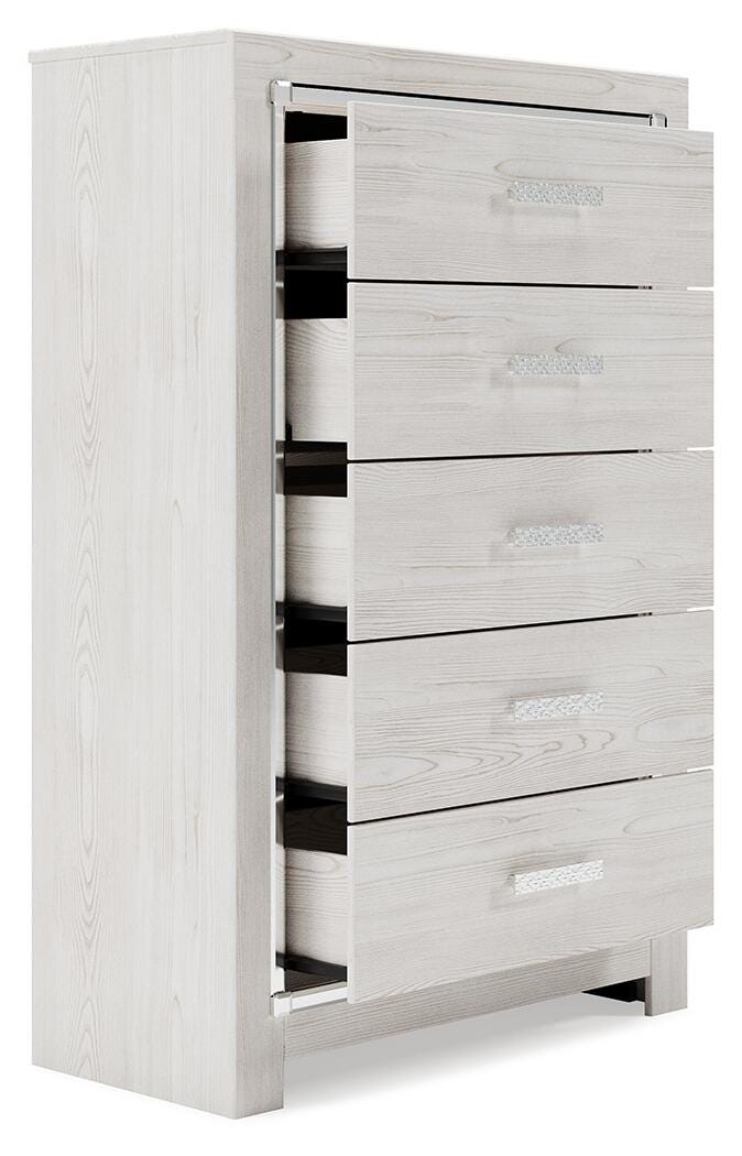 Altyra Queen Bookcase Storage Bed, Chest and 2 Nightstands