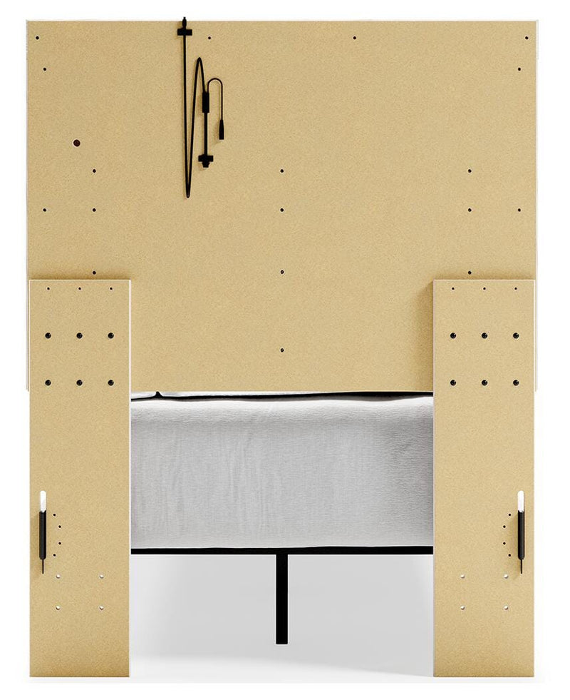 Altyra Twin Upholstered Panel Bed and 2 Nightstands
