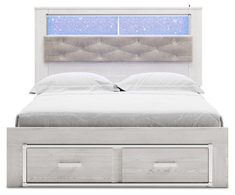 Altyra Queen Bookcase Storage Bed, Chest and 2 Nightstands