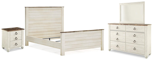 Willowton Queen Panel Bed, Dresser, Mirror, and Nightstand
