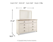 Willowton Full Panel Bed, Dresser and Mirror