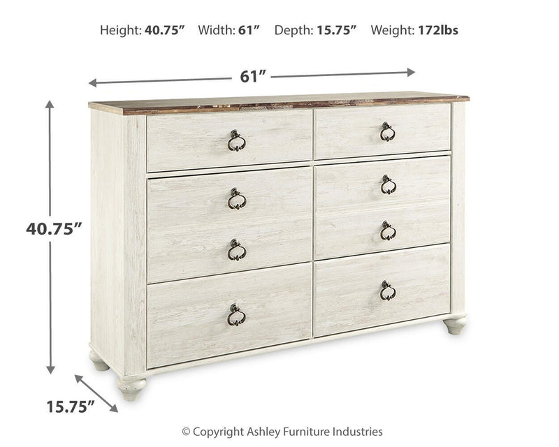 Willowton Twin Panel Bed and Dresser