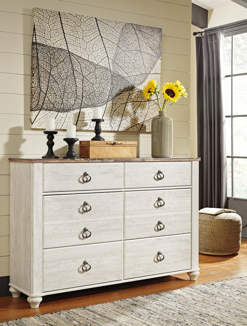 Willowton Dresser and 2 Nightstands