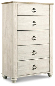Willowton Queen Sleigh Bed, Dresser, Mirror, Chest and Nightstand