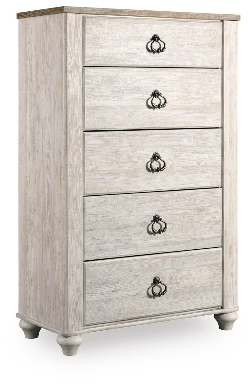 Willowton Queen Sleigh Bed, Chest and Nightstand