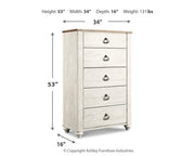 Willowton Queen Sleigh Bed, Chest and Nightstand