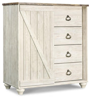 Willowton King Panel Bed, Dresser, Mirror, Chest and Nightstand