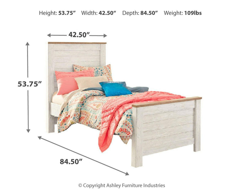 Willowton Twin Panel Bed and Dresser