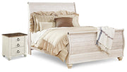 Willowton Queen Sleigh Bed and Nightstand