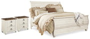 Willowton King Sleigh Bed and 2 Nightstands
