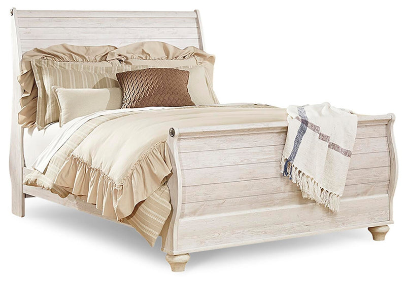 Willowton Queen Sleigh Bed and Nightstand