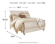 Willowton King Sleigh Bed, Dresser, Mirror and Chest