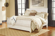 Willowton King Sleigh Bed, Dresser, Mirror, Chest and Nightstand