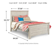 Willowton Full Panel Bed, Dresser and Mirror