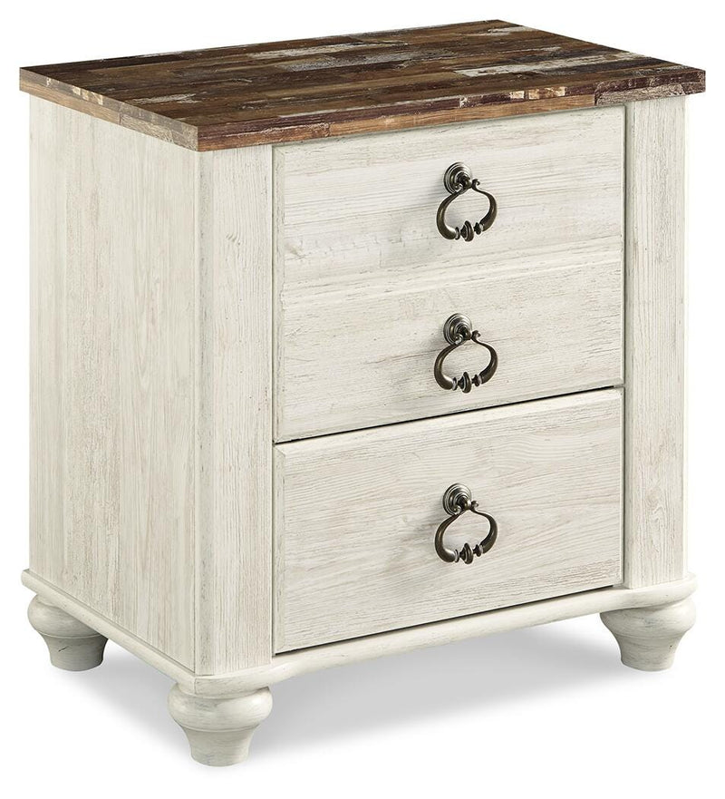 Willowton King Sleigh Bed and Nightstand