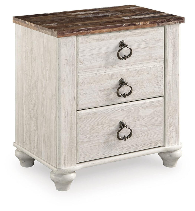 Willowton King Sleigh Bed and 2 Nightstands