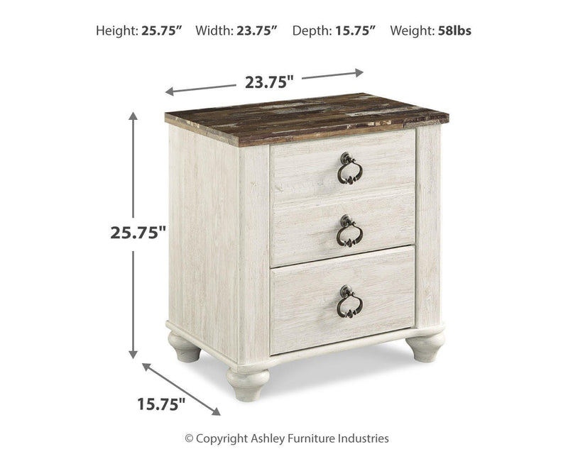 Willowton Queen Sleigh Bed and Nightstand