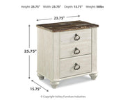 Willowton Queen Sleigh Bed, Chest and Nightstand