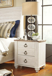 Willowton Full Panel Bed with storage, Dresser, Mirror, Chest and Nightstand