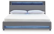 Verishaw California King Upholstered Bed with Wireless Audio