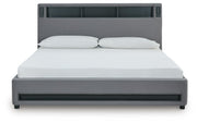Verishaw California King Upholstered Bed with Wireless Audio