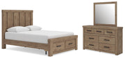 Oliandon Queen Panel Storage Bed, Dresser and Mirror