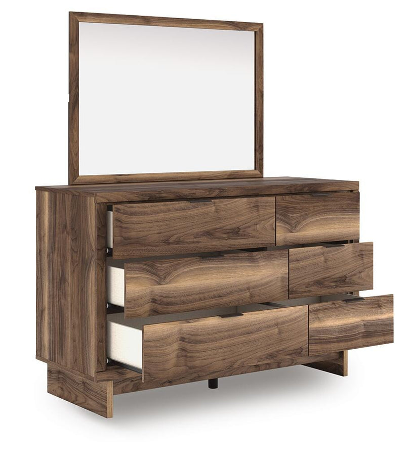 Chirason Twin Panel Platform Bed, Dresser and Mirror
