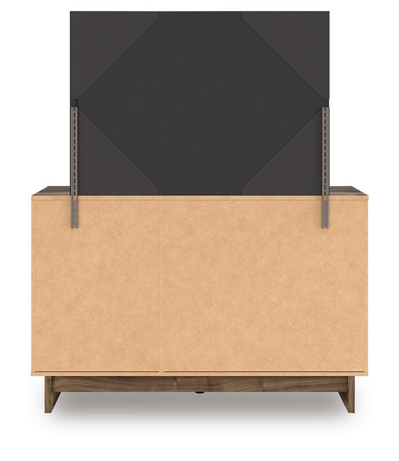 Chirason Twin Panel Bed with Storage, Dresser and Mirror