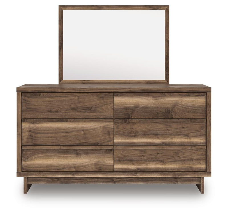 Chirason Full Upholstered Bed, Dresser and Mirror