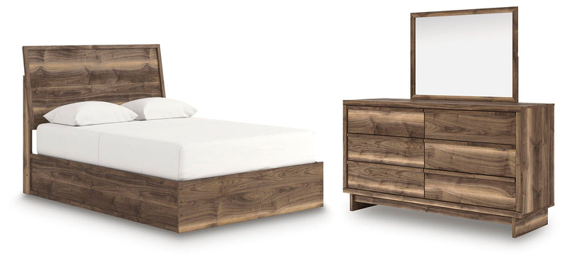 Chirason Queen Panel Bed, Dresser and Mirror