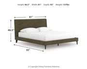 Chirason California King Upholstered Bed with Roll Slats