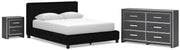 Zuraleus Queen Upholstered Bed, Dresser and Nightstand
