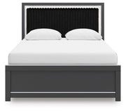 Zuraleus Queen Upholstered Panel Bed, Dresser and Mirror