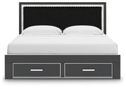 Zuraleus King Upholstered Panel Platform Storage Bed