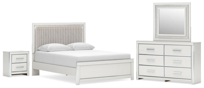 Zuraleus Queen Upholstered Platform Bed, Dresser, Mirror and Nightstand