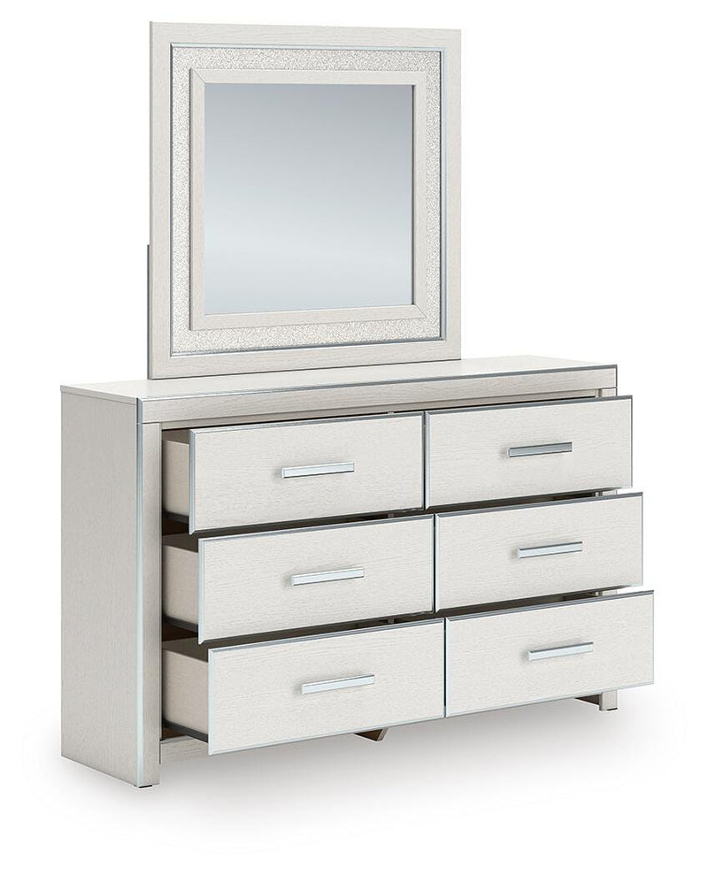 Zuraleus Queen Upholstered Platform Bed, Dresser, Mirror and Nightstand