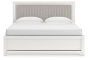 Zuraleus King Upholstered Panel Bed, Dresser, Mirror and Nightstand
