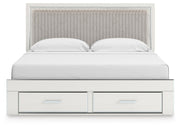 Zuraleus King Upholstered Panel Platform Storage Bed