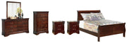 Alisdair Full Sleigh Bed, Dresser, Mirror, Chest and 2 Nightstands