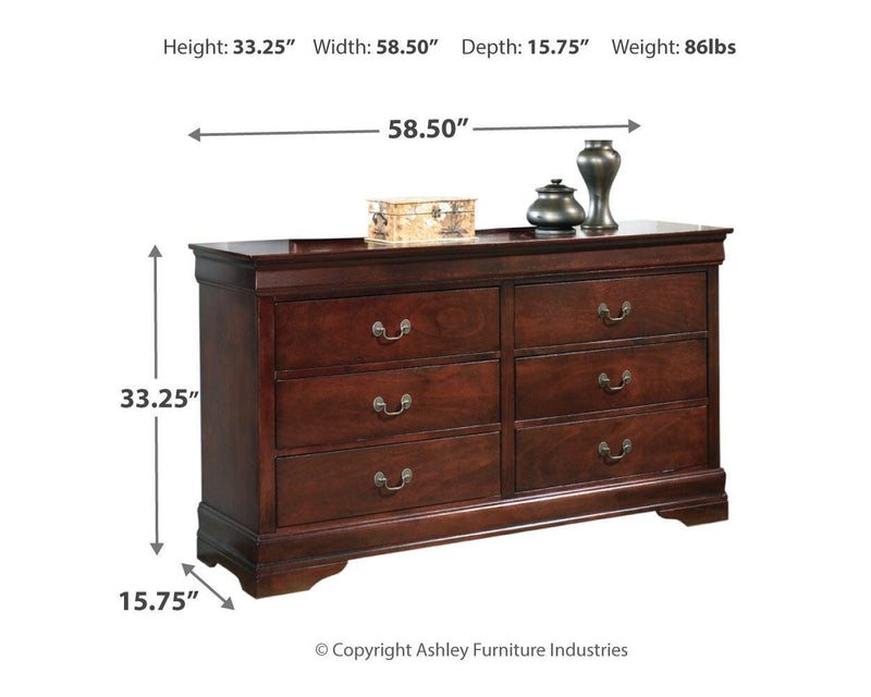 Alisdair Twin Sleigh Bed, 2 Dressers, Mirror and Nightstand